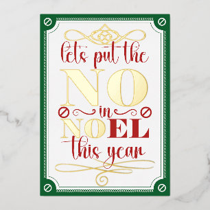 Invitación Con Relieve Metalizado Pon la NO en Noel