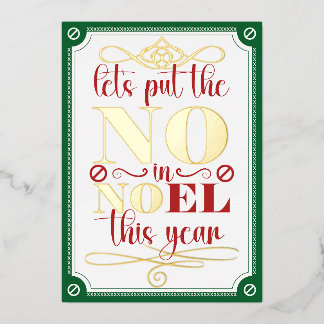 Invitación Con Relieve Metalizado Pon la NO en Noel
