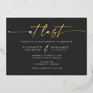 Invitación Con Relieve Metalizado Por fin Invitación al Relieve metalizado Boda hori