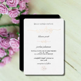 Invitación Con Relieve Metalizado Premium Real Gold Elegante Monograma Relieve metal