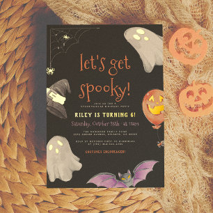 Invitación Con Relieve Metalizado Prensado con Holograma   Cumpleaños de Halloween p