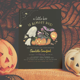 Invitación Con Relieve Metalizado Prensado con lámina   Fiesta de Halloween para beb