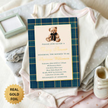 Preppy Plaid Vintage Oso de Peluche Fiesta de Bebé