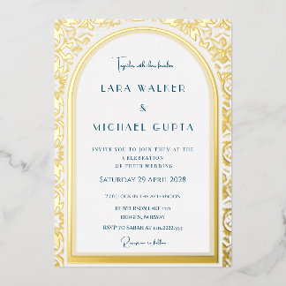 Invitación Con Relieve Metalizado Prestigioso Relieve metalizado Boda (con punto ret