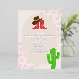Invitación Con Relieve Metalizado Primera chica rodeo cumpleaños 1