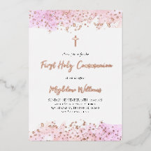 Primera Comunión con acuarela rosa
