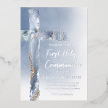 Primera cruz azul polvorienta de la Santa Comunión