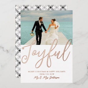 Invitación Con Relieve Metalizado Primera Navidad de Boda del Sr y la Sra Foto
