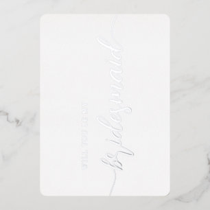 Invitación Con Relieve Metalizado Propuesta de Dama de Honor Elegante Minimalista co