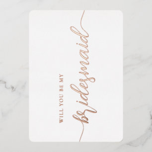 Invitación Con Relieve Metalizado Propuesta de Dama de Honor Elegante Minimalista Ro