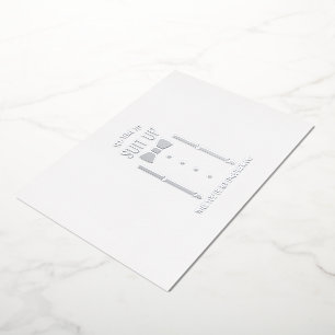 Invitación Con Relieve Metalizado Propuesta de Groomsman personalizada de Silver Bow