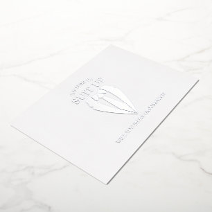 Invitación Con Relieve Metalizado Propuesta de Groomsman personalizada de Silver Sui