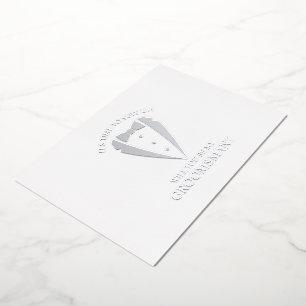 Invitación Con Relieve Metalizado Propuesta de Groomsman personalizada de Silver Tux