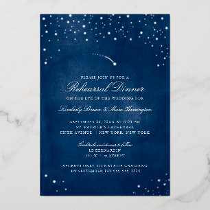 Invitación Con Relieve Metalizado Prueba del Boda de color azul de la estrella de la