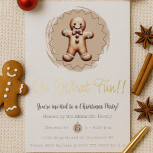 Invitación Con Relieve Metalizado ¡Qué divertido fiesta de feriado del hombre de jen