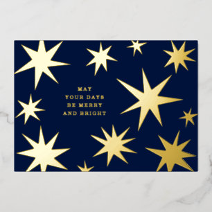 Invitación Con Relieve Metalizado Que tus días sean alegres y brillantes estrellas d