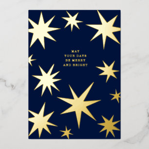 Invitación Con Relieve Metalizado Que tus días sean alegres y brillantes estrellas d