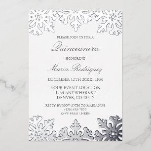 Invitación Con Relieve Metalizado Quinceanera