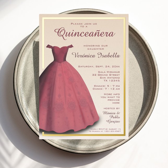 Invitación Con Relieve Metalizado Quinceañera mis membrillos Relieve metalizado de v (Subido por el creador)
