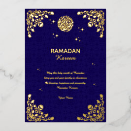 Invitación Con Relieve Metalizado Ramadan Kareem Gold Foil Islamic Invitation