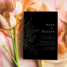 Ramo Floral Elegante Negro Boda Oro