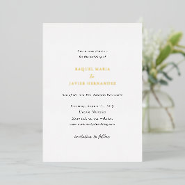 Invitación Con Relieve Metalizado Raquel Classic Elegant Wedding Save the Date