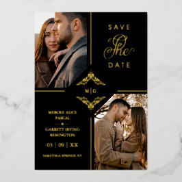 Invitación Con Relieve Metalizado Real Golden Sophisticated Ornament Flourish 