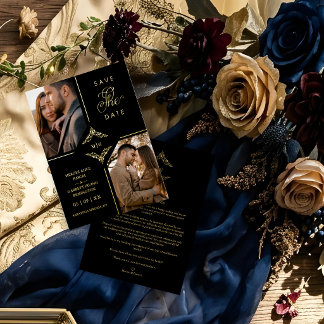 Invitación Con Relieve Metalizado Real Golden Sophisticated Ornament Flourish 