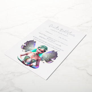 Invitación Con Relieve Metalizado Real princesa hada novia alas iridiscentes