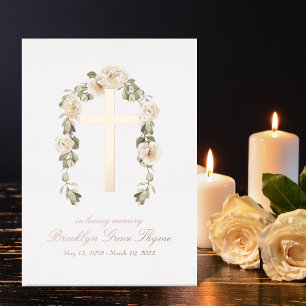 Invitación Con Relieve Metalizado Real Relieve metalizado Cross Memorial Program