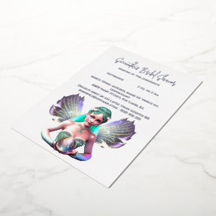 Invitación Con Relieve Metalizado Real Relieve metalizado hada princesa novia alas i