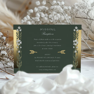 Invitación Con Relieve Metalizado Recepción de Boda Art Nouveau de Golden Elegance