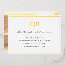 Recepción de Boda Formal con Monograma de Oro Eleg