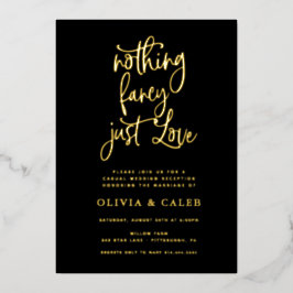 Invitación Con Relieve Metalizado Recepción de Boda Sin Adornos Solo Amor