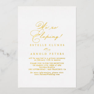 Invitación Con Relieve Metalizado Recepción de Elopamiento Elegante y con Estilo en 