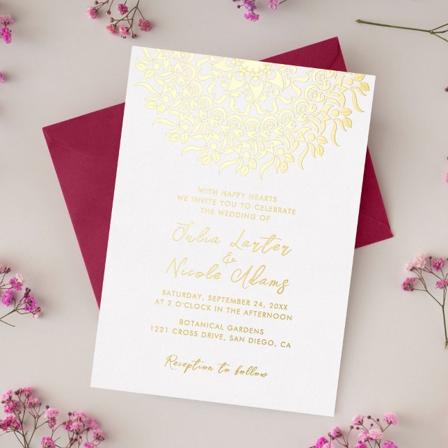 Invitación Con Relieve Metalizado Regal Majestic Festival Elegance Mandala Boda (Subido por el creador)