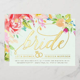 Invitación Con Relieve Metalizado Regalo de Anillo de Diamantes de Rosas y Oro Duc