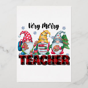 Invitación Con Relieve Metalizado Regalo para Maestro Profesor Muy Alegre