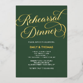 Invitación Con Relieve Metalizado Rehearsal dinner