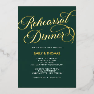 Invitación Con Relieve Metalizado Rehearsal dinner Elegant Invitation Foil Invitatio