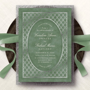 Invitación Con Relieve Metalizado Reja de Jardín Boda Sureña