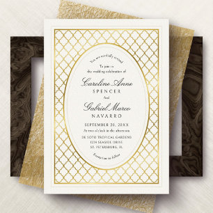 Invitación Con Relieve Metalizado Reja de Jardín Boda Sureña