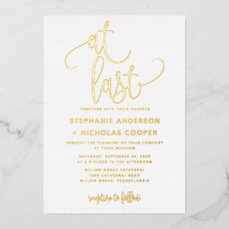 Invitación Con Relieve Metalizado Relieve metalizado Al Último Boda De Tipografía De