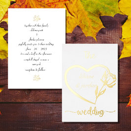 Invitación Con Relieve Metalizado Relieve metalizado BLANCO Premium Real Gold Elegan