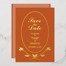 Relieve metalizado boda Guardar la invitación de f