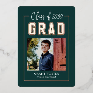 Invitación Con Relieve Metalizado Relieve metalizado DE COLOR EDITABLE DE Graduación