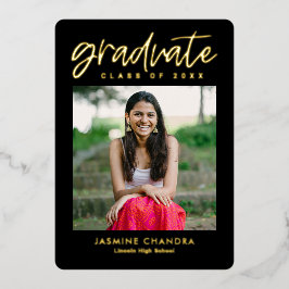 Invitación Con Relieve Metalizado Relieve metalizado de color editable I de graduaci