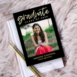 Invitación Con Relieve Metalizado Relieve metalizado de color editable I de graduaci