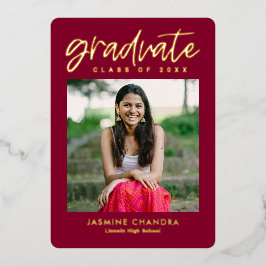 Invitación Con Relieve Metalizado Relieve metalizado de color editable I de graduaci