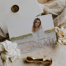 Invitación Con Relieve Metalizado Relieve metalizado de fetos moderno Graduación hor